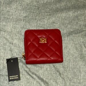 Badgley Mischka Quilted Red Wallet